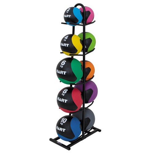 HART Rubber Medicine Ball Kit Complete Set with Rack