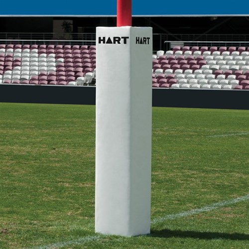 HART Square Rugby Post Pads - 35cm - 100mm Cut Out - White