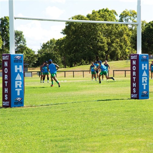 Custom Printed Square Rugby Post Pads - 50cm