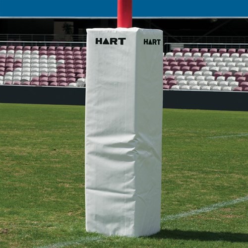 HART Square Rugby Post Pads 50cm - 100mm Cut Out - White